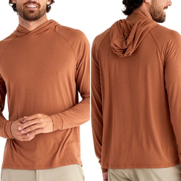Free Fly Apparel Other - FREE FLY  Flex Lightweight UPF 50+  Bamboo Blend Hoodie in Desert Sand Red Sz L